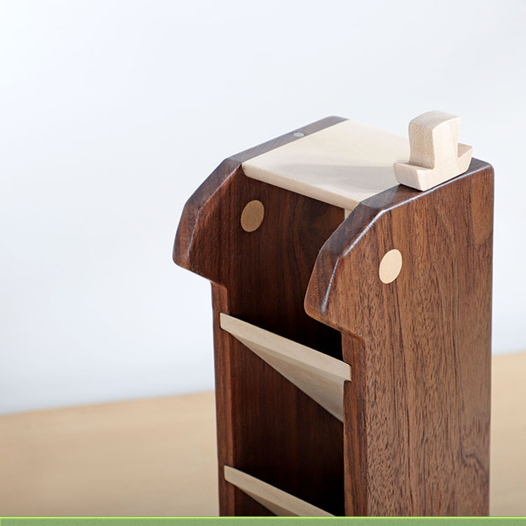 Multi-Layer Storage Wooden Pen Holder,Office And Study Organization