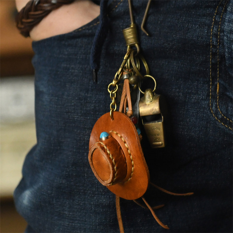 Retro Ranch Cowboy Hat Keychain