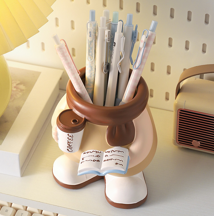 Cartoon Doll Office Study Pen Holder,Fun Desktop-Organization Storage
