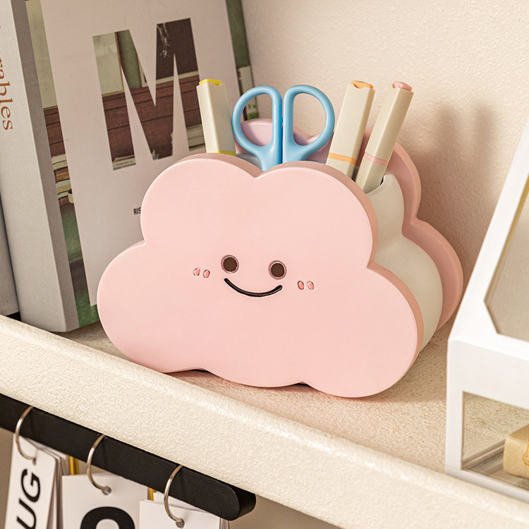 Cloud Smiley Decorative Pen Holder, Desk Organizer