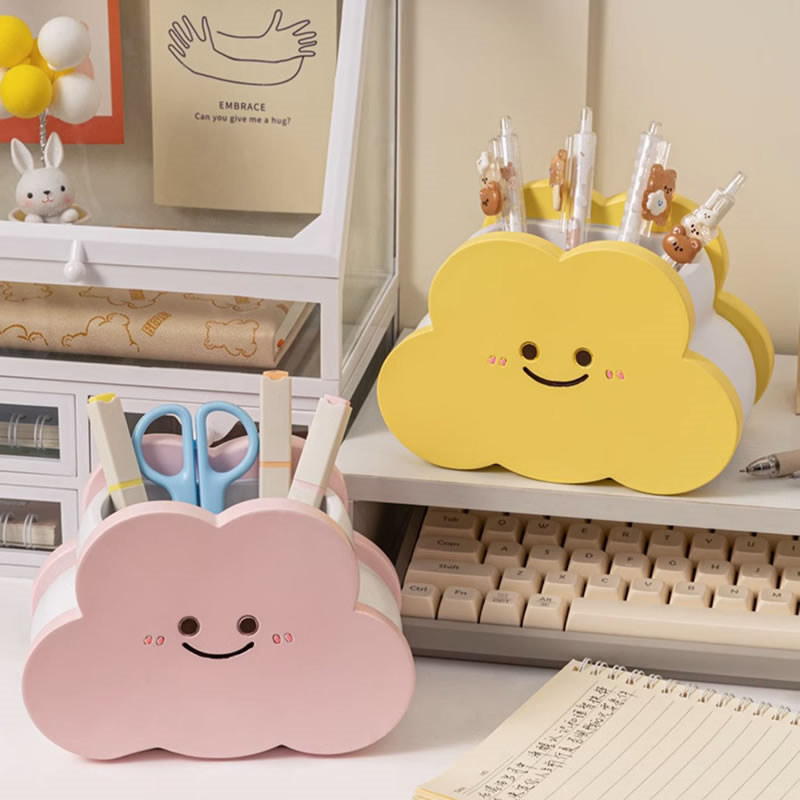 Cloud Smiley Decorative Pen Holder, Desk Organizer