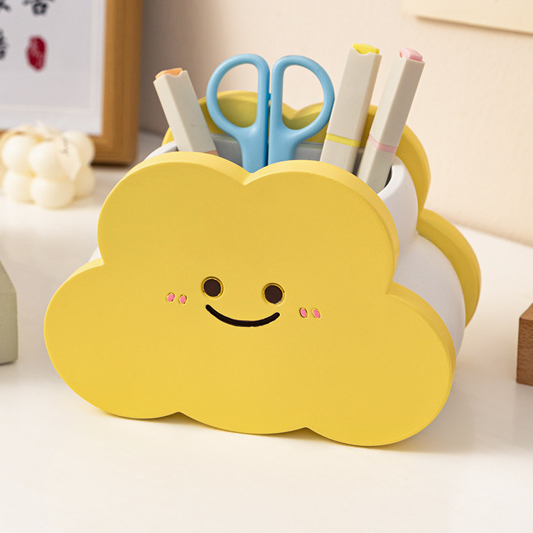 Cloud Smiley Decorative Pen Holder, Desk Organizer