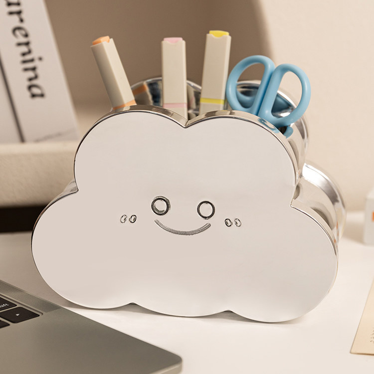 Cloud Smiley Decorative Pen Holder, Desk Organizer