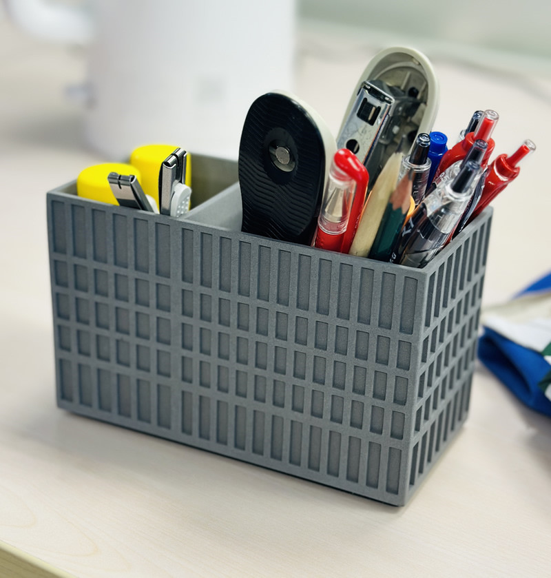 Concrete Construction Pen Holder, Desktop Organizer