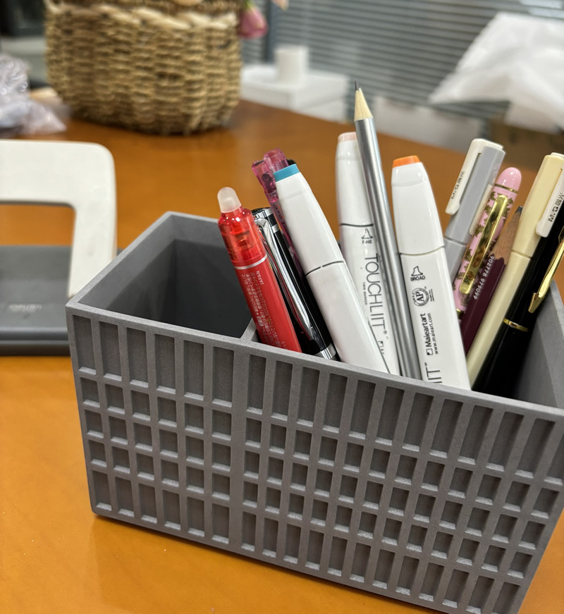 Concrete Construction Pen Holder, Desktop Organizer