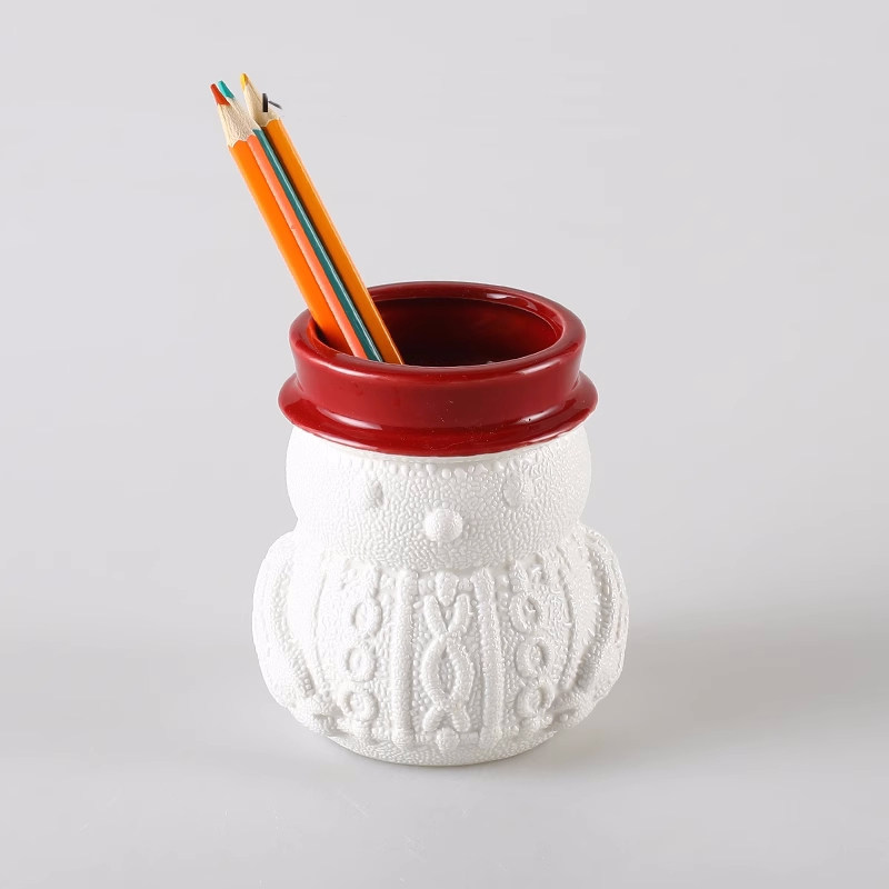 Cute Snowman Design Office Pen Holder