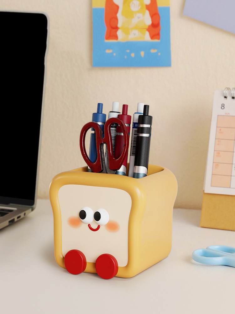 Fun Toast Bread Pen Holder, Office Decoration Ideas