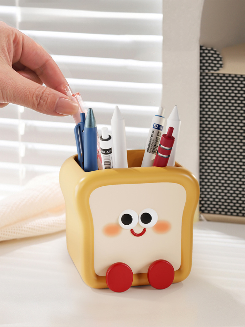 Fun Toast Bread Pen Holder, Office Decoration Ideas