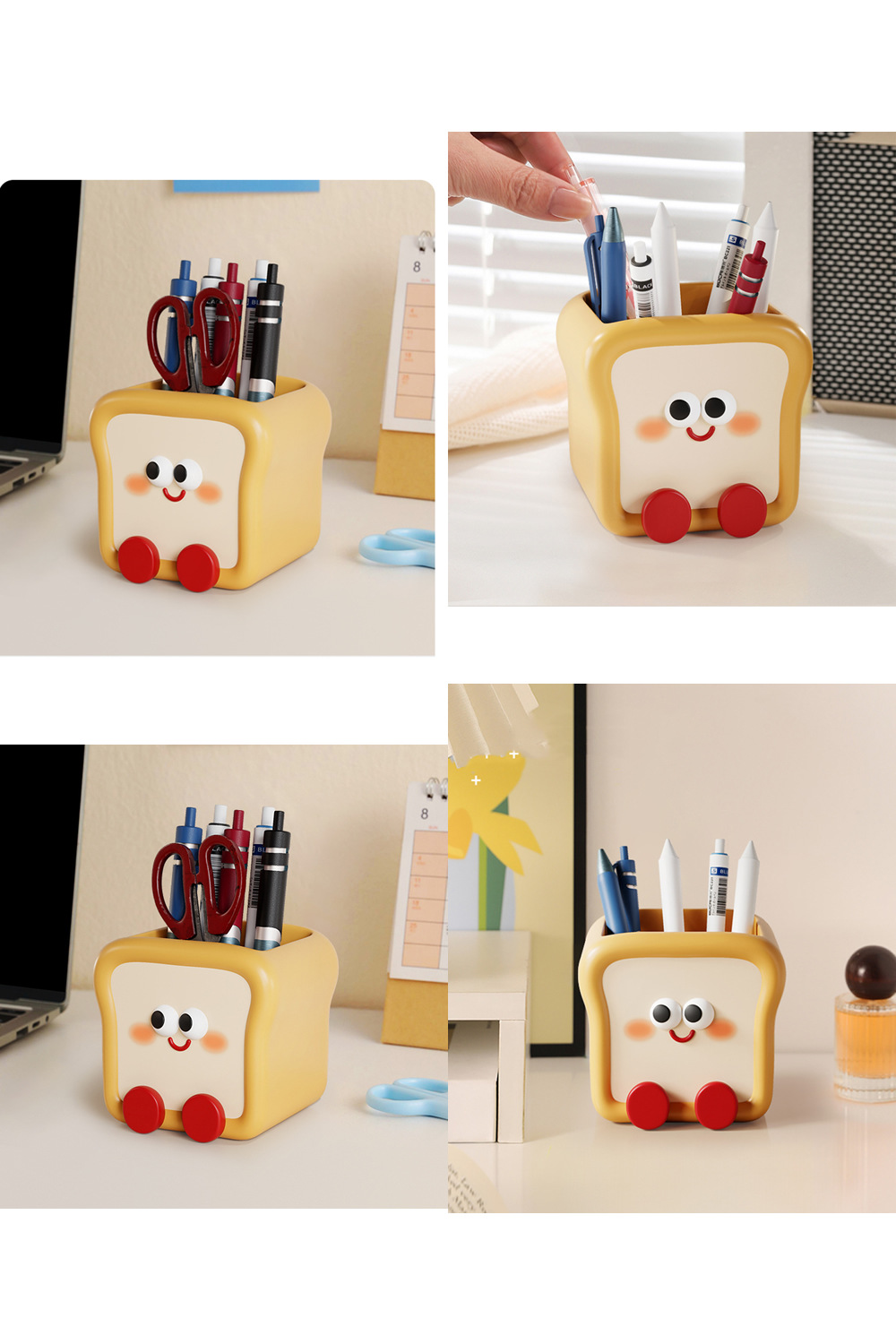 Fun Toast Bread Pen Holder, Office Decoration Ideas