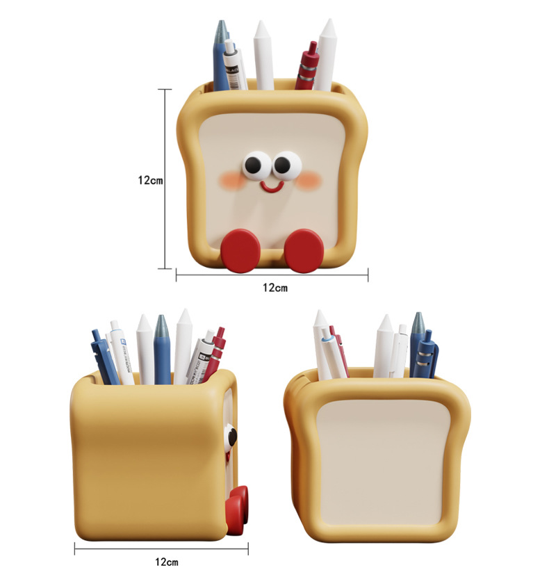Fun Toast Bread Pen Holder, Office Decoration Ideas