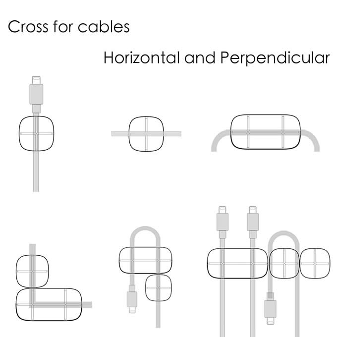  3M Self Adhesive Desktop Silicone Cable Clip USB Wire Holder Cord Cable Management System