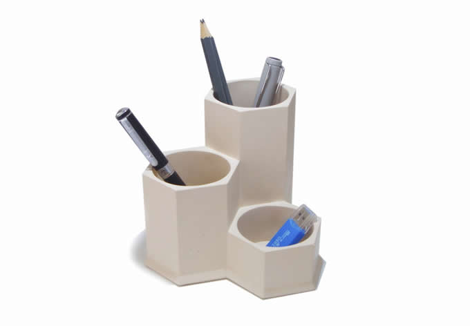  5 Compartment Concrete Office Desk Organizer 