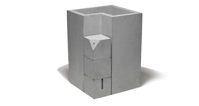 Arts Concrete Pen Holder with 4 Cube Desk Organizer