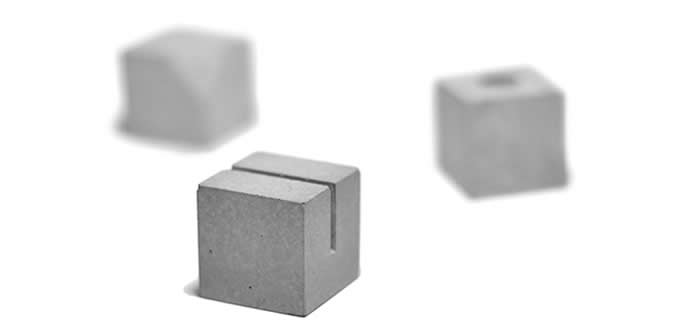 Arts Concrete Pen Holder with 4 Cube Desk Organizer