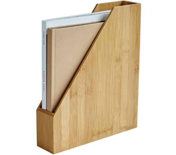 Bamboo Desk Office Magazine & A4 File Folder Organizer