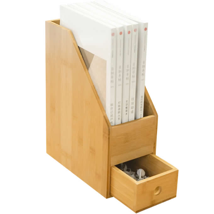 Bamboo Desk Office Magazine & A4 File Folder Organizer