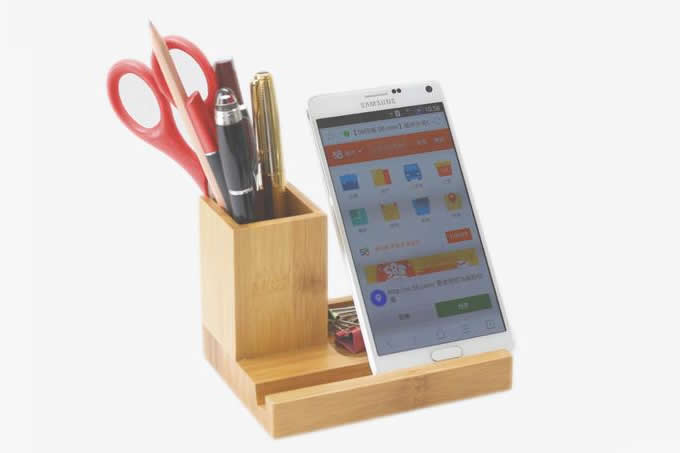  Bamboo Desktop Office Supplies Organizer Pencil Pens Business Card Holder  