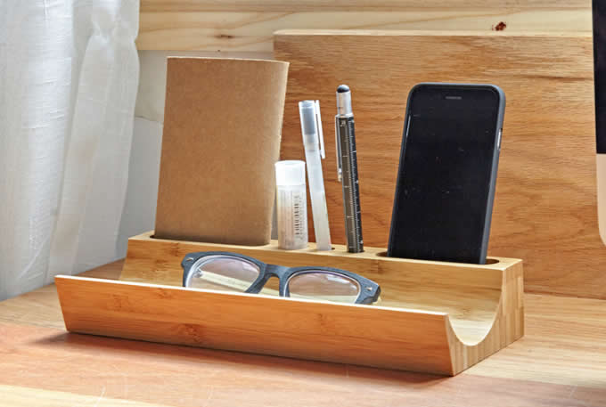 Bamboo  Wooden  Desktop Organizer