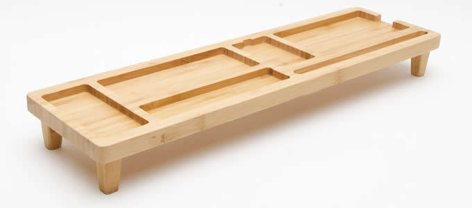  Bamboo Wooden Desktop Organizer Over the Keyboard 