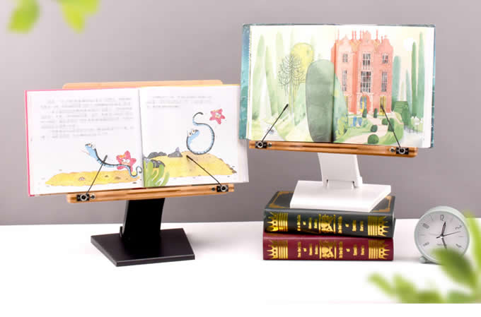 Wooden Book Stand Reading Rest Bookrest Cookbook Laptop Holder 