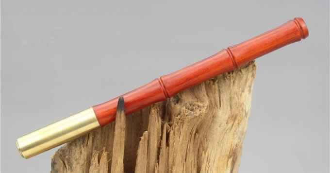 Bamboo Style Wooden Brass Ballpoint Pen 