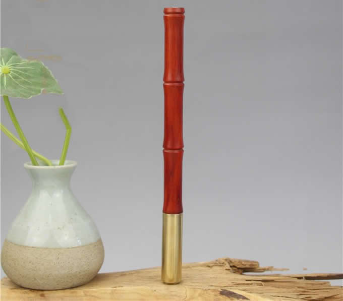 Bamboo Style Wooden Brass Ballpoint Pen 