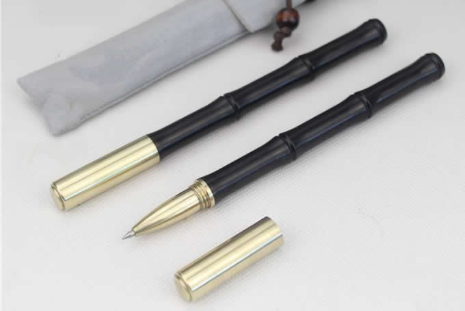 Bamboo Style Wooden Brass Ballpoint Pen 