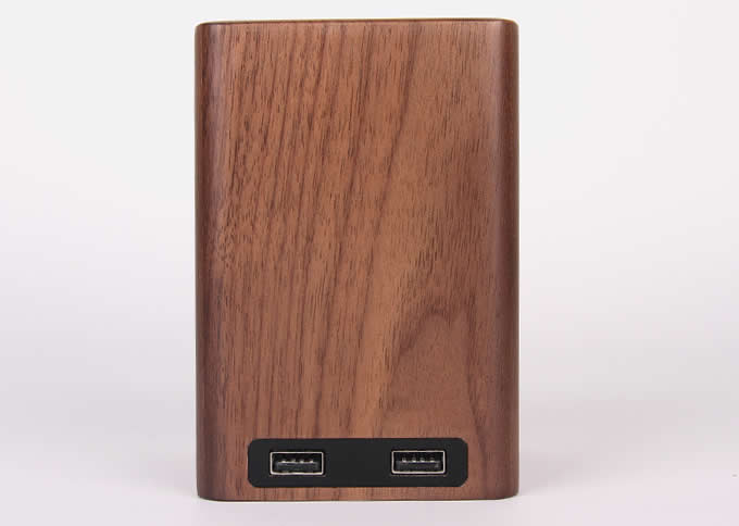  Black Walnut Wooden Pen Holder with 2 USB Charging Port 