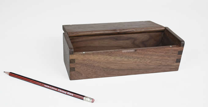  Black Walnut Wooden Stationery Pen Pencil Jewelry Cosmetic Storage Box Case