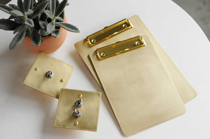  Brass Document Paper File Holder Clipboard Folder Clip Organizer