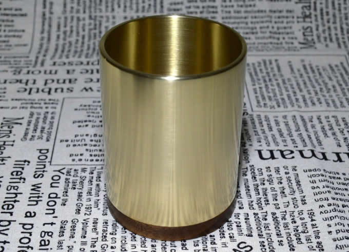  Brass Modern Office Desk Organizer Pencil Pen Storage Cup Holder