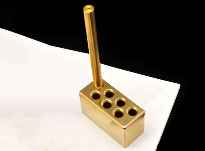     Brass Pen Pencil Holder Stand Desk Organizer 