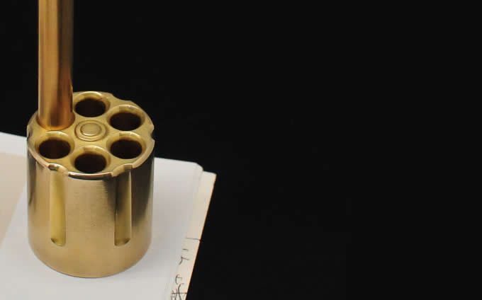     Brass Pen Pencil Holder Stand Desk Organizer 