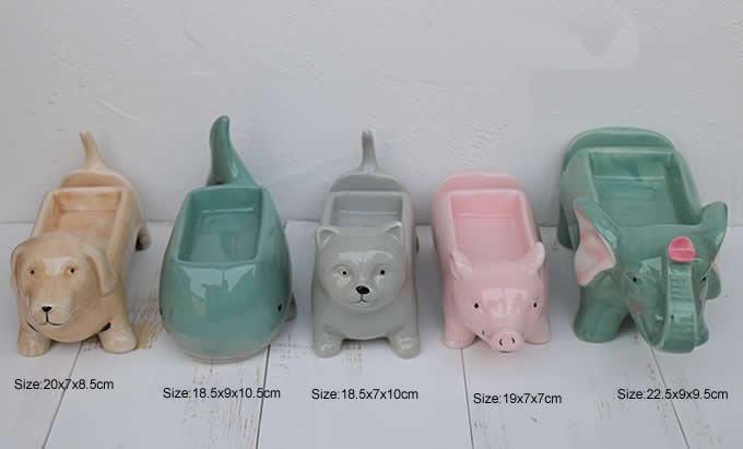 Ceramic Animal Paper Clip Holder With Mobile Phone Display Stand