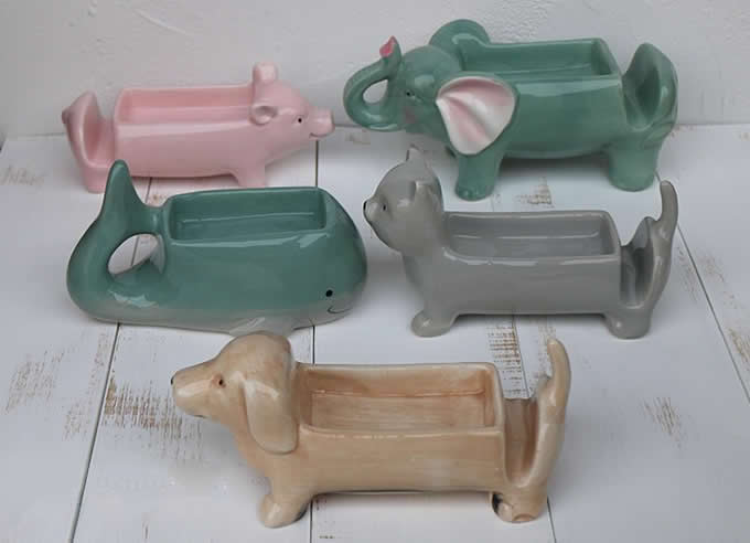 Ceramic Animal Paper Clip Holder With Mobile Phone Display Stand