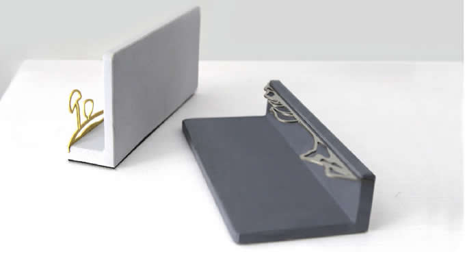    Concrete  Desk Business Card Holder Display Office Business Card Holder   
