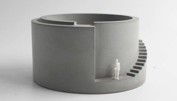   Concrete Round Stair  Architectural  Pen Holder/Desk Storage Organizer/ Flower Pot 