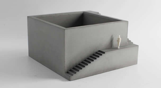   Concrete Round Stair  Architectural  Pen Holder/Desk Storage Organizer/ Flower Pot 