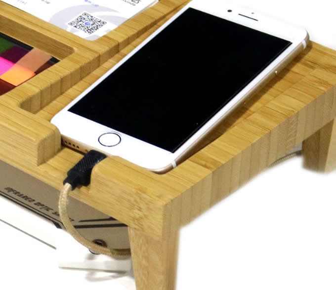  Eco Friendly Bamboo Wood Desktop Organizer Over the Keyboard