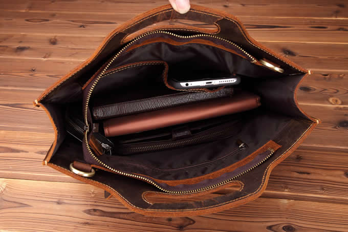 Fashion Genuine Briefcase Shoulder Laptop Business Bag for Men