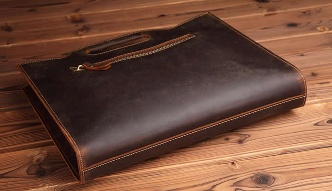 Fashion Genuine Briefcase Shoulder Laptop Business Bag for Men