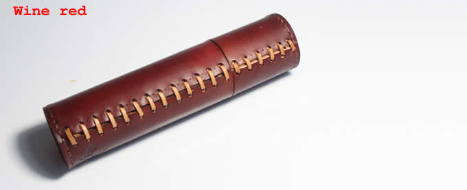 Handmade Cylinder Leather Pen Holder 