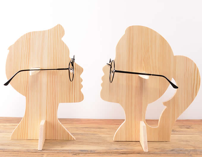  Wooden Human Head  Shaped Sunglasses Glasses Holder / Spectacle Display Stand