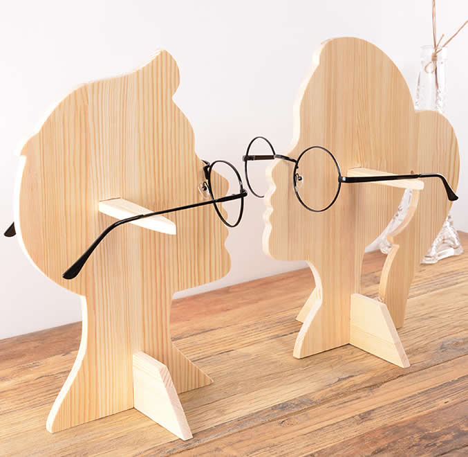  Wooden Human Head  Shaped Sunglasses Glasses Holder / Spectacle Display Stand