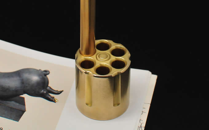 Metal 6-Shot Rotary Clips Pen Holder