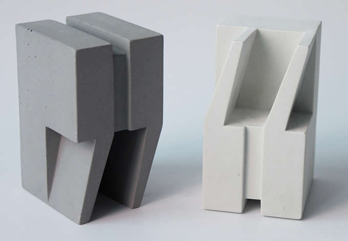  Modern Concrete Bookends,1 Pair