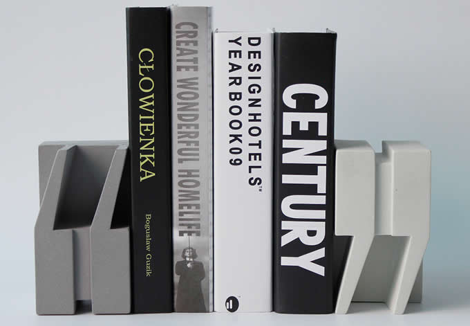  Modern Concrete Bookends,1 Pair