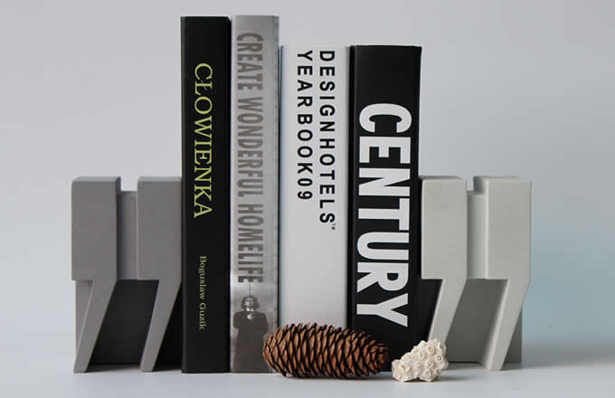  Modern Concrete Bookends,1 Pair