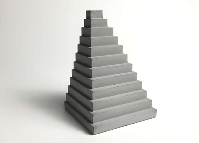 Modern Concrete Stairway Bookend Pen Holder 