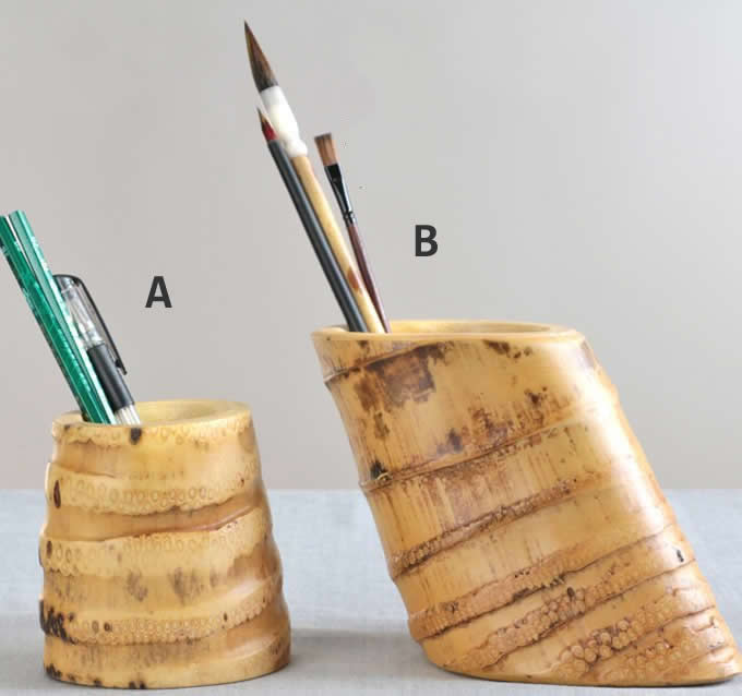   Nature Bamboo Root Pen Pencil Holder  